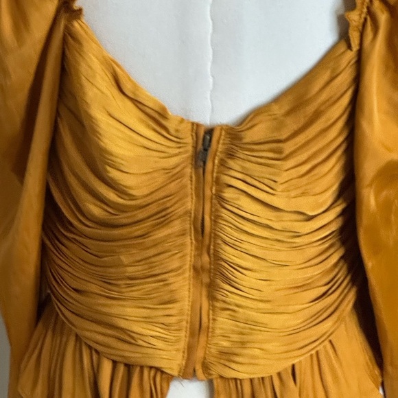 HOUSE OF HARLOW 1960 Gold Satin Long Sleeve
Ruched‎ Cropped Top NWT size M Sexy - Picture 4 of 13